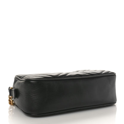 Gucci Calfskin Matelasse Small GG Marmont Chain Shoulder Bag Black 4 of 9
