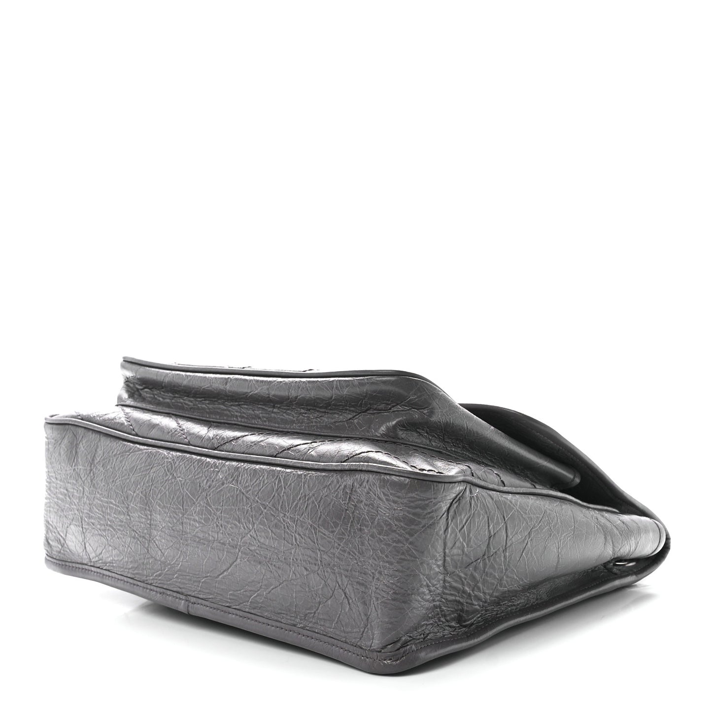 Crinkled Calfskin Matelasse Monogram Large Niki Chain Satchel Storm