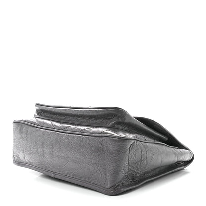 Saint Laurent Crinkled Calfskin Matelasse Monogram Large Niki Chain Satchel Storm 10 of 12