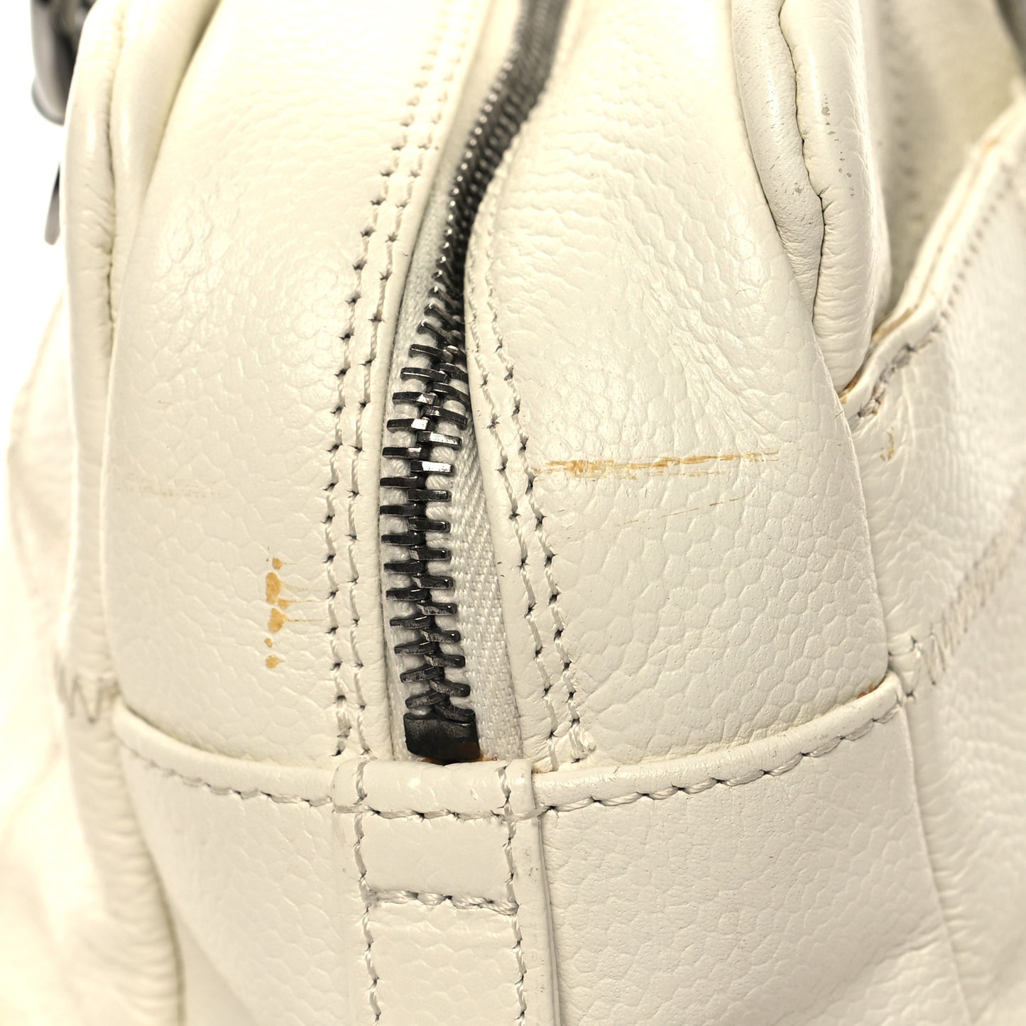 Caviar Square Stitched Bowler White