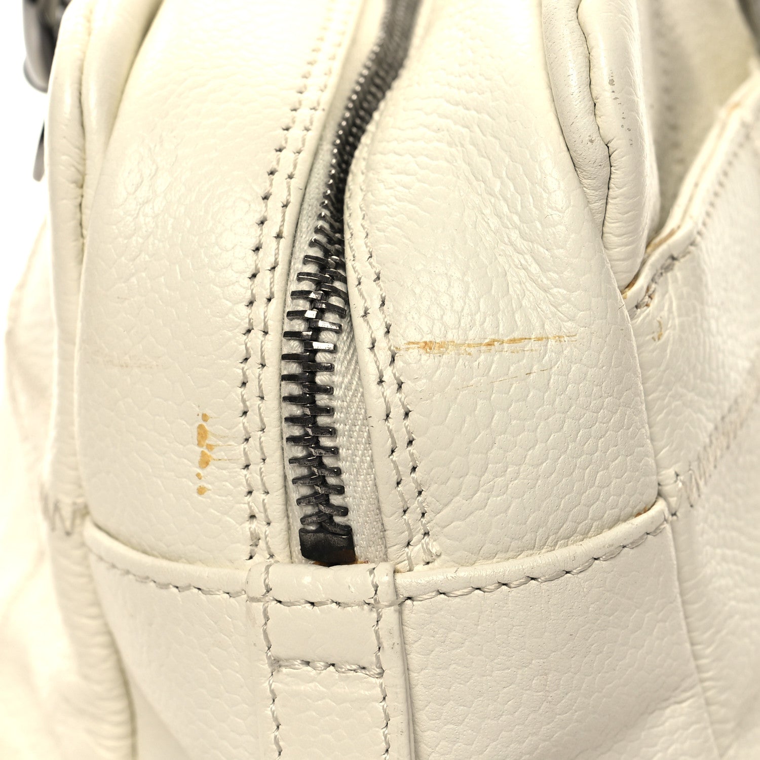 Chanel Caviar Square Stitched Bowler White 14 of 16