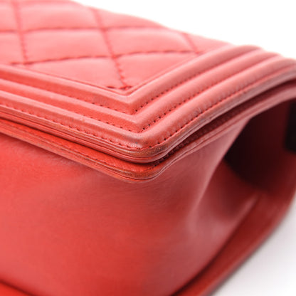 Chanel Calfskin Quilted Double Stitch Medium Boy Flap Red 9 of 20
