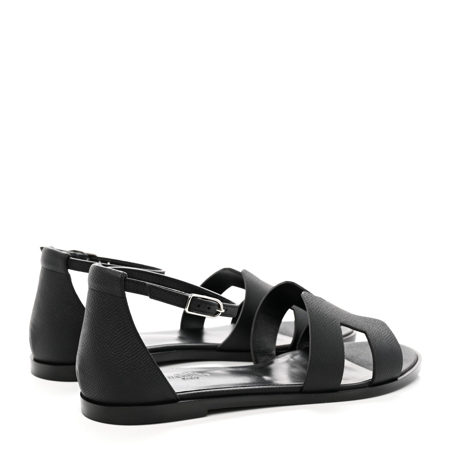 Hermes Epsom Santorini Sandals 39 Black 4 of 12