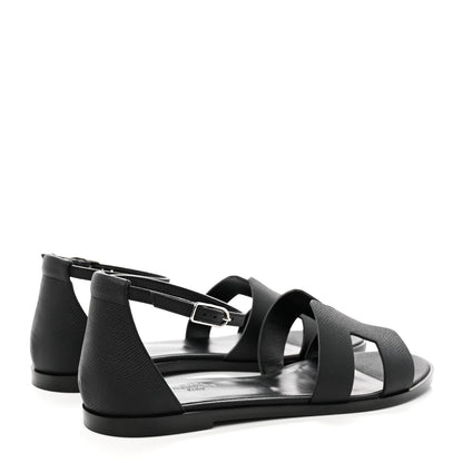 Hermes Epsom Santorini Sandals 39 Black 4 of 12