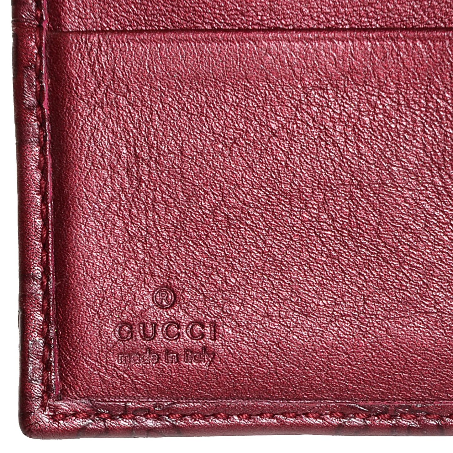 Guccisima Heart Flap French Wallet Dark Red