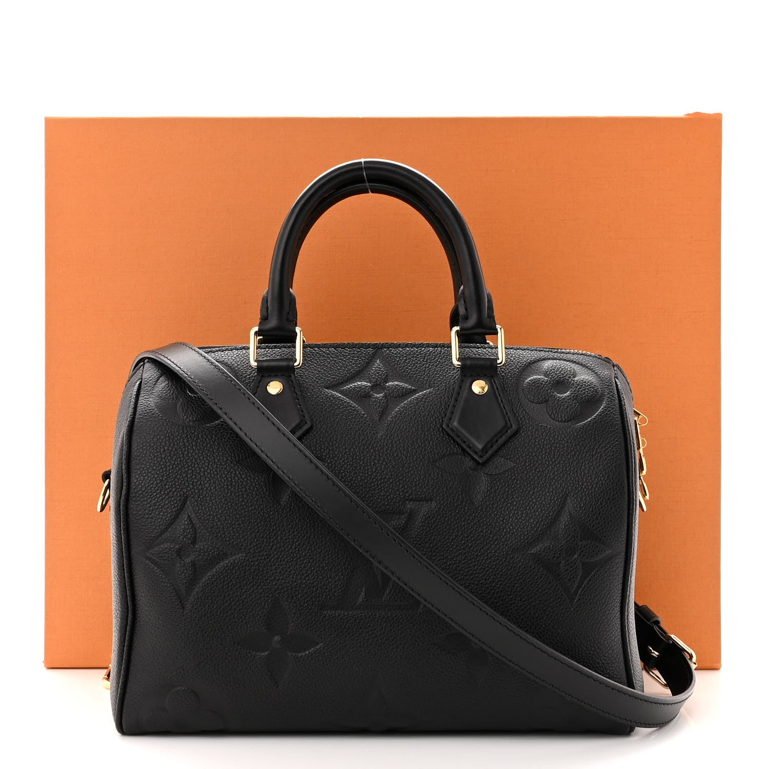 Louis Vuitton Empreinte Monogram Giant Speedy Bandouliere 25 Black 9 of 9