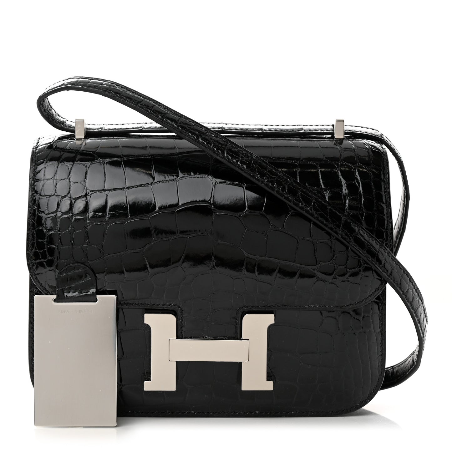 Shiny Alligator Constance 18 Black