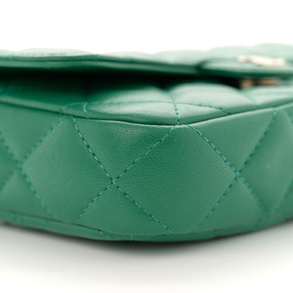 Chanel Lambskin Quilted Flap Phone Holder With Chain Green 11 of 13