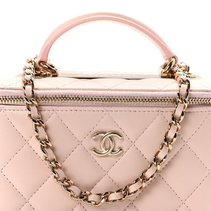 Chanel Lambskin Quilted Trendy Small Top Handle Vanity Case With Chain Light Pink 8 of 11