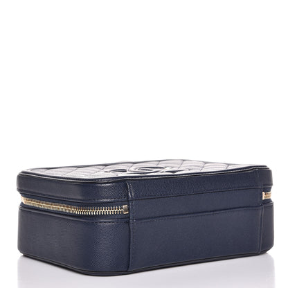 Chanel Caviar Quilted Medium CC Filigree Vanity Case Navy 4 of 8