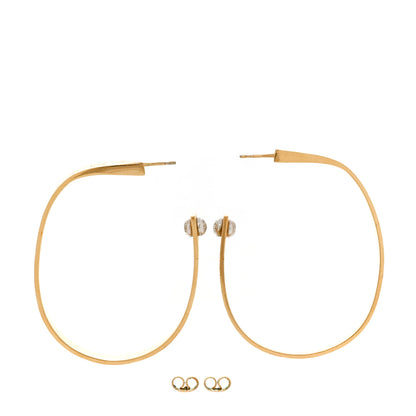Louis Vuitton Metal Nanogram Hoop Earrings Gold 3 of 5