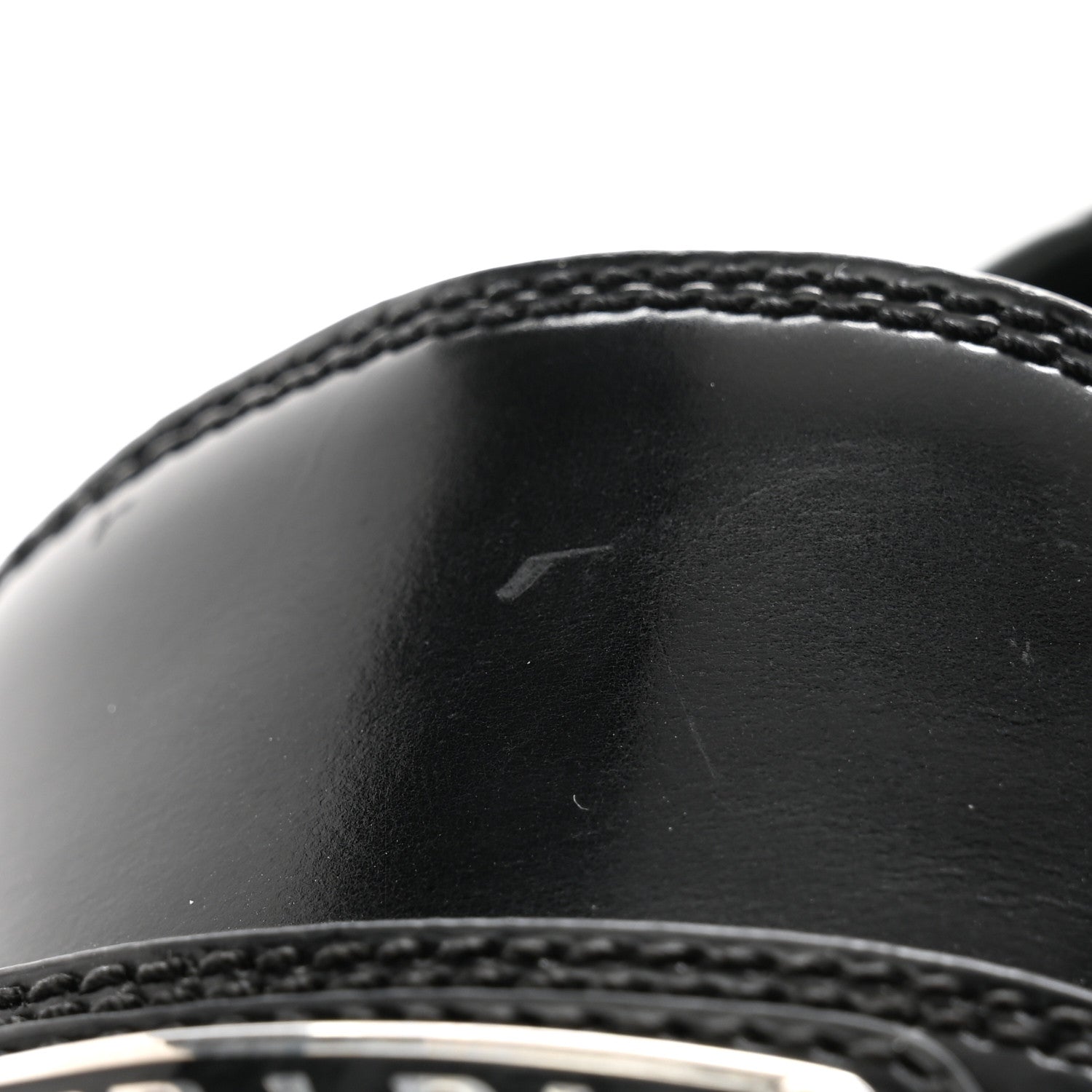 Prada Spazzolato Metal Triangle Logo 50mm Loafers 38.5 Black 10 of 13