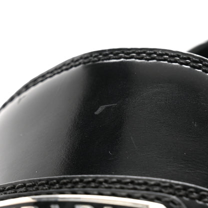 Prada Spazzolato Metal Triangle Logo 50mm Loafers 38.5 Black 10 of 13