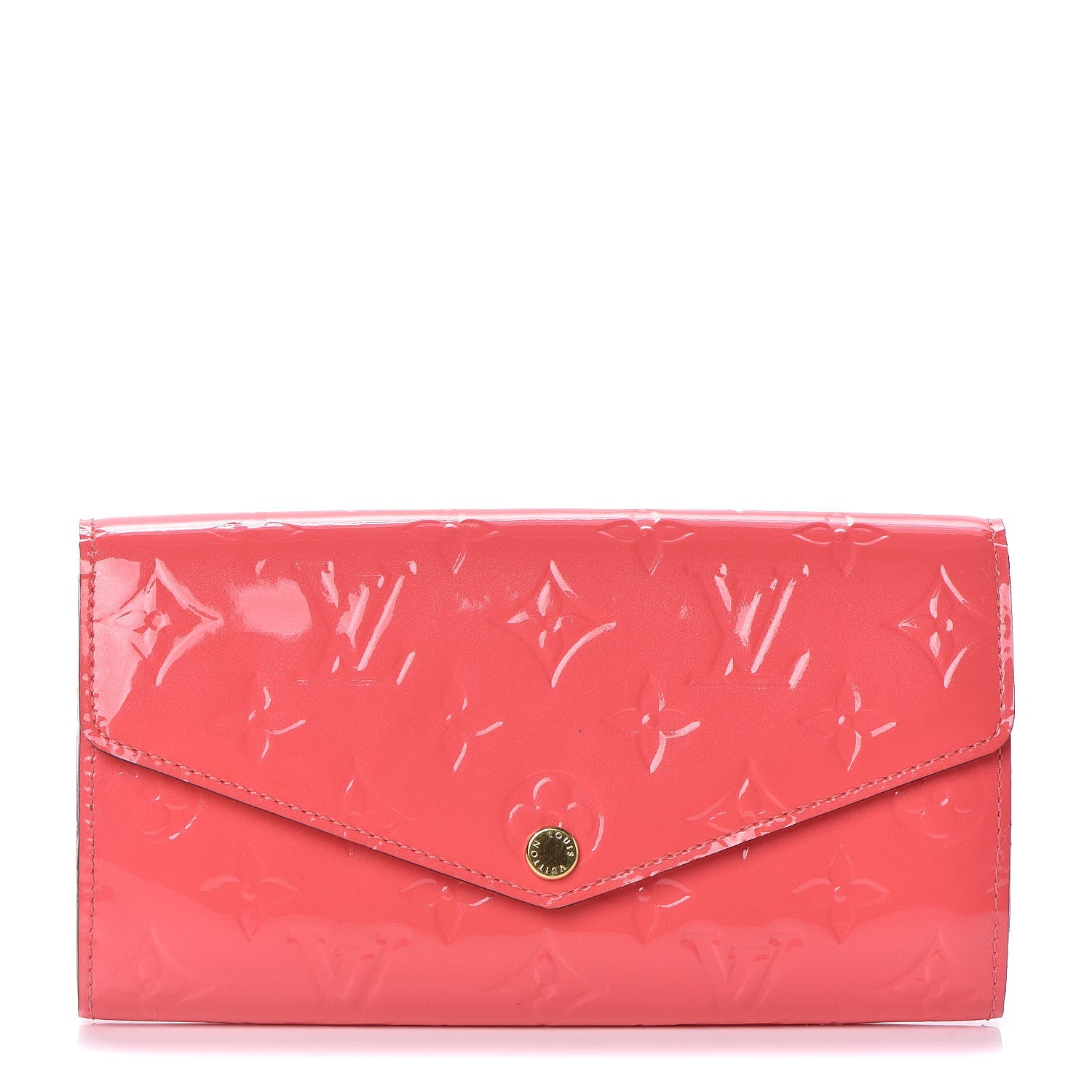 Louis Vuitton Vernis Sarah Wallet NM Rose Litchi 1 of 8