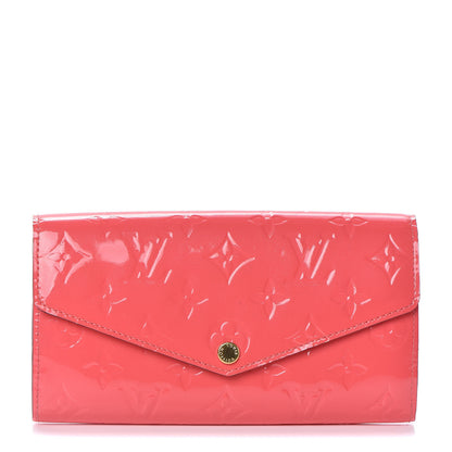 Louis Vuitton Vernis Sarah Wallet NM Rose Litchi 1 of 8