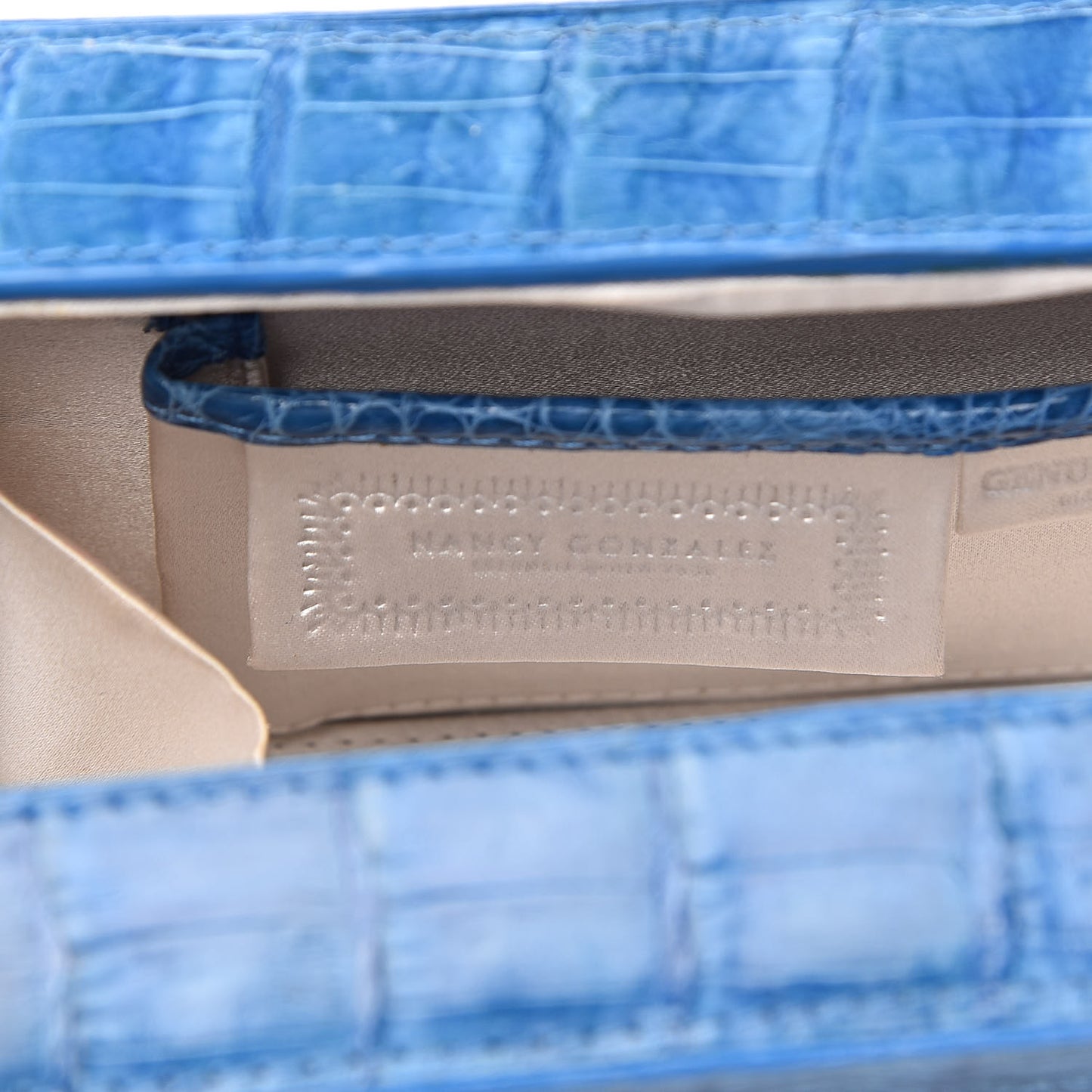 Crocodile Box Clutch Blue