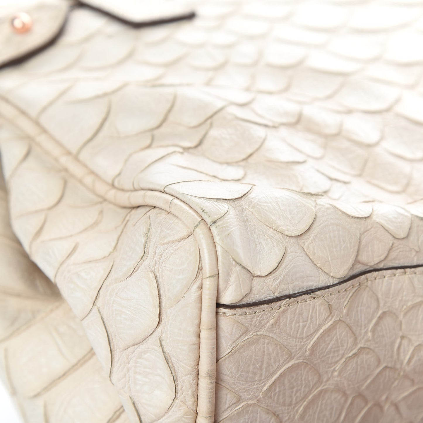 Python Embossed Calfskin Medium Alexa White