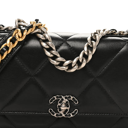 Chanel Lambskin Quilted Chanel 19 Wallet On Chain WOC Black 8 of 11