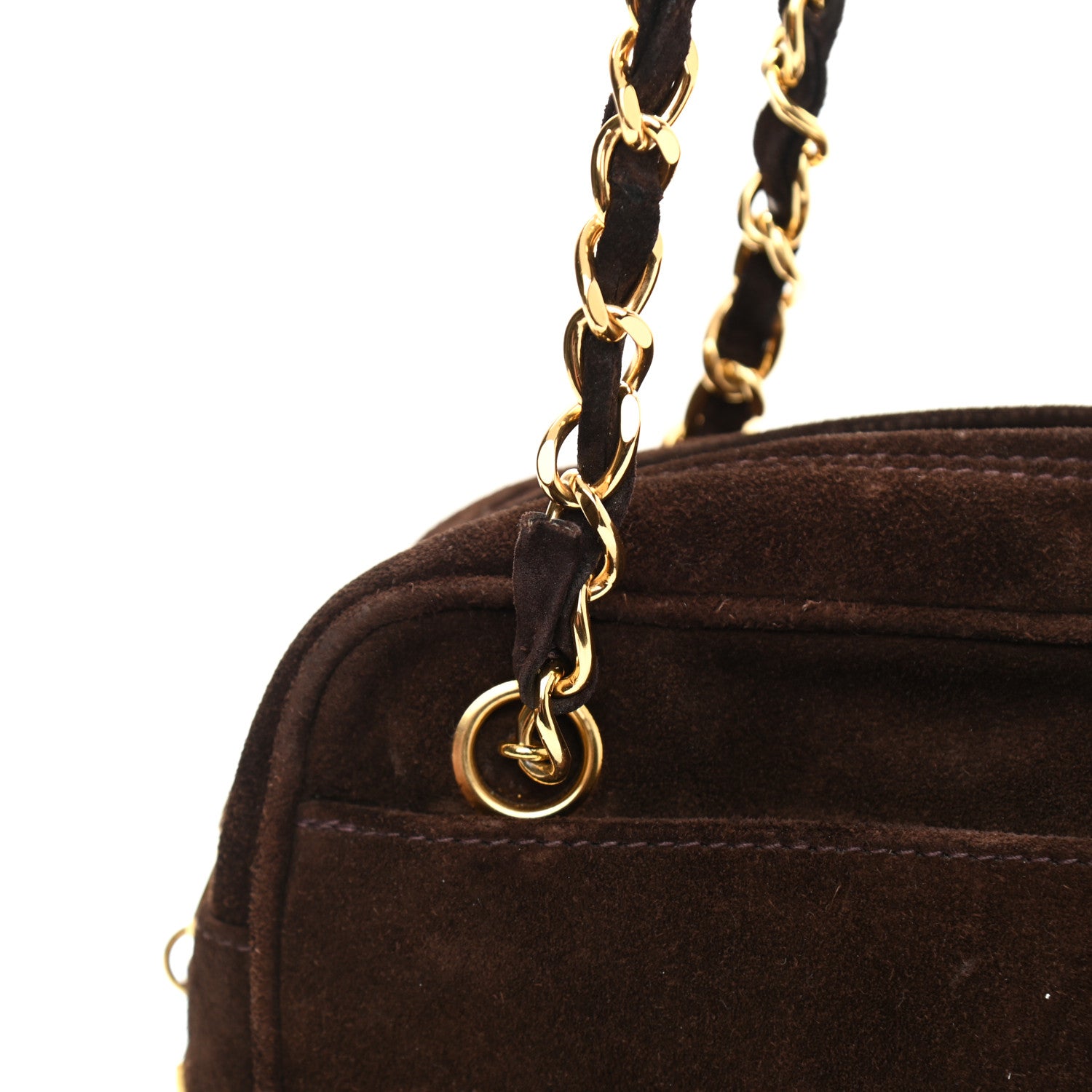 Chanel Suede CC Shopping Tote Dark Brown 10 of 10