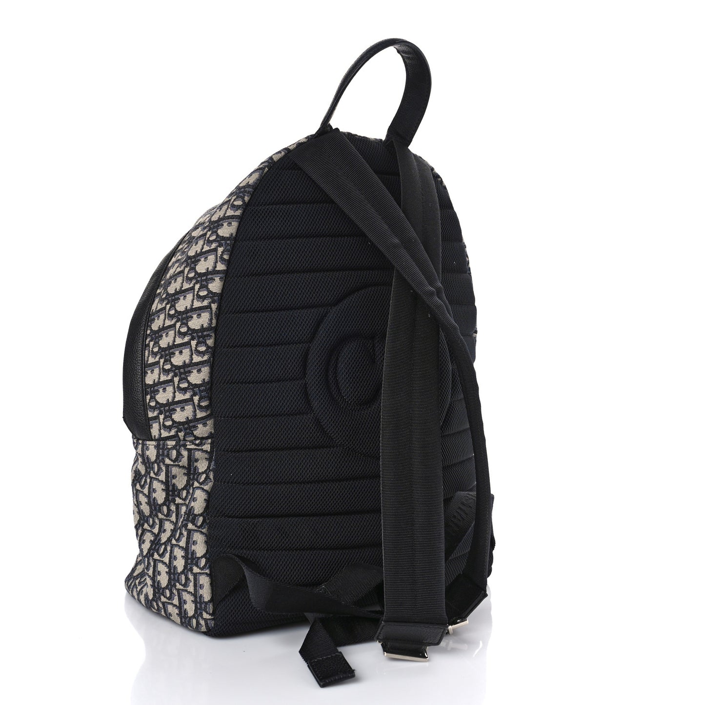 Oblique Calfskin Rider Backpack Beige Black