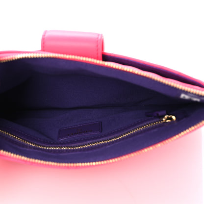Chanel Lambskin Quilted Sunset Boulevard Pouch Case Pink Purple 6 of 14