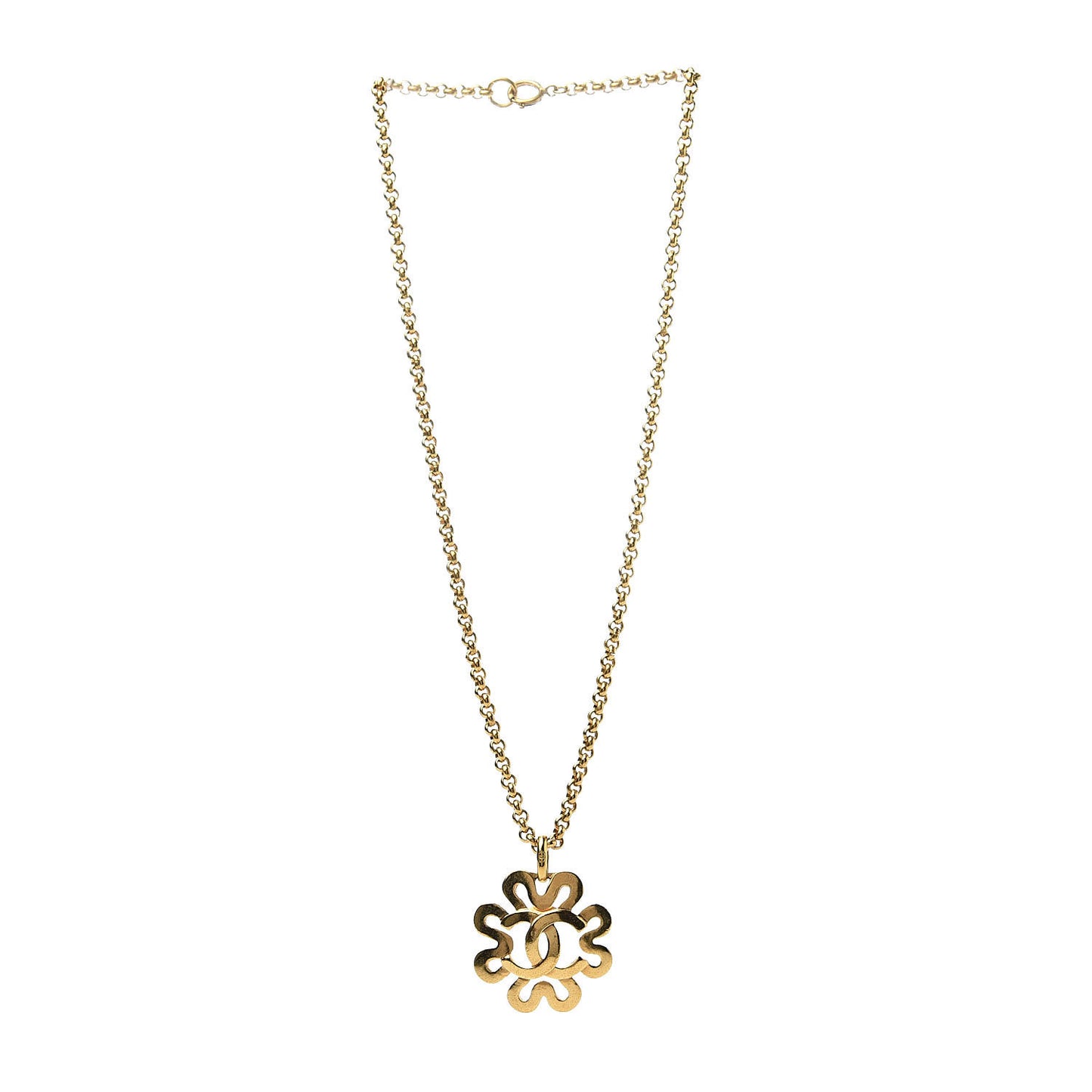 CC Chain Pendant Necklace Gold