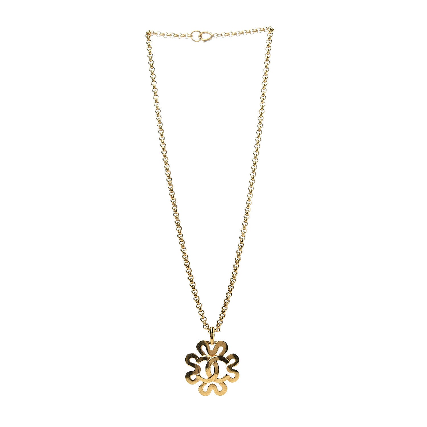 Chanel CC Chain Pendant Necklace Gold 3 of 5