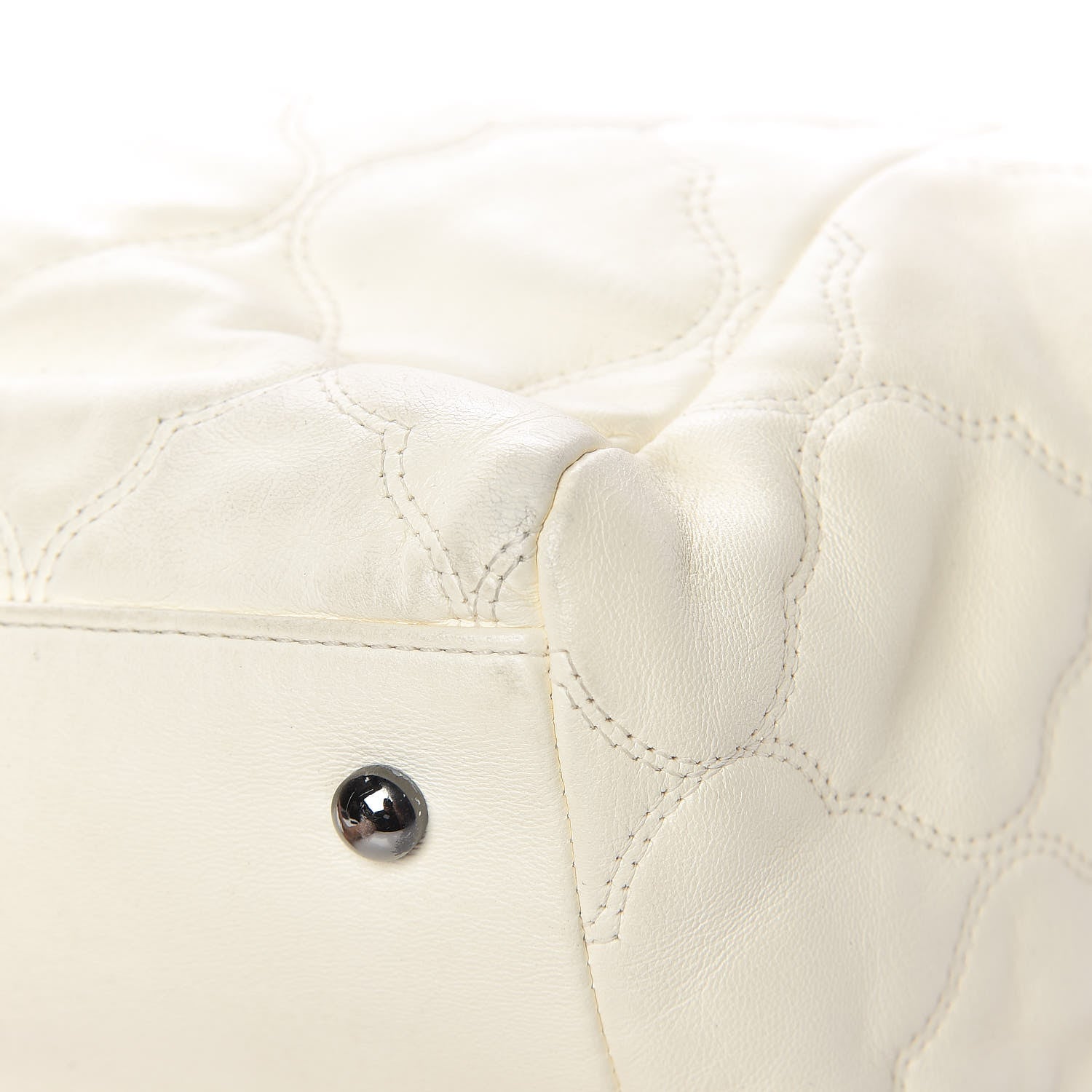 Chanel Lambskin Cells Accordion Tote Dark White 11 of 13