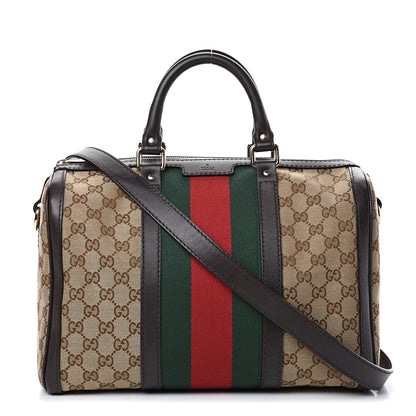 Gucci Monogram Vintage Web Medium Boston Dark Brown 1 of 21