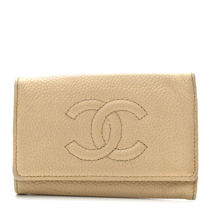 Chanel Caviar Timeless CC 6 Key Holder Case Beige 1 of 6