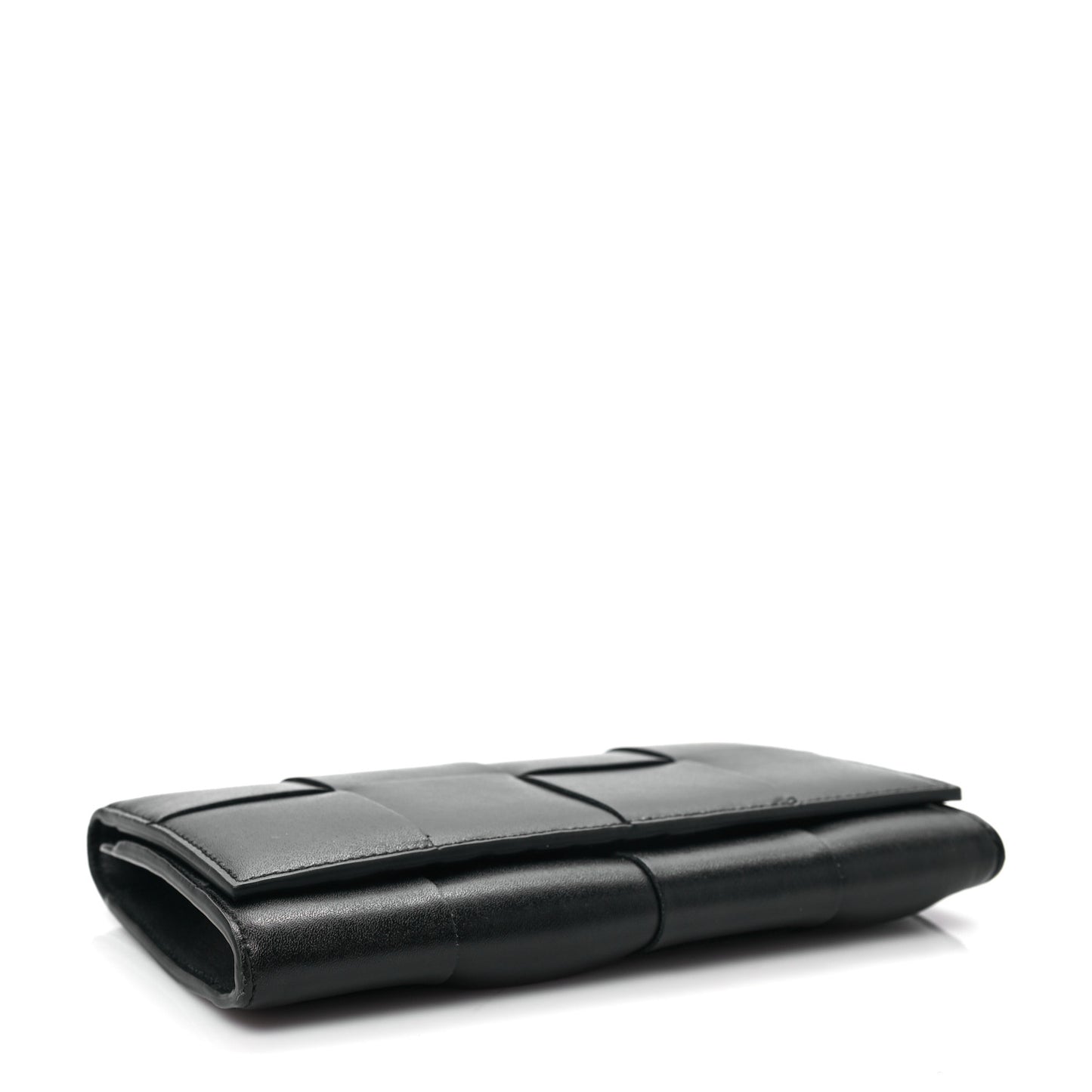 Calfskin Maxi Intrecciato Zip Wallet Black