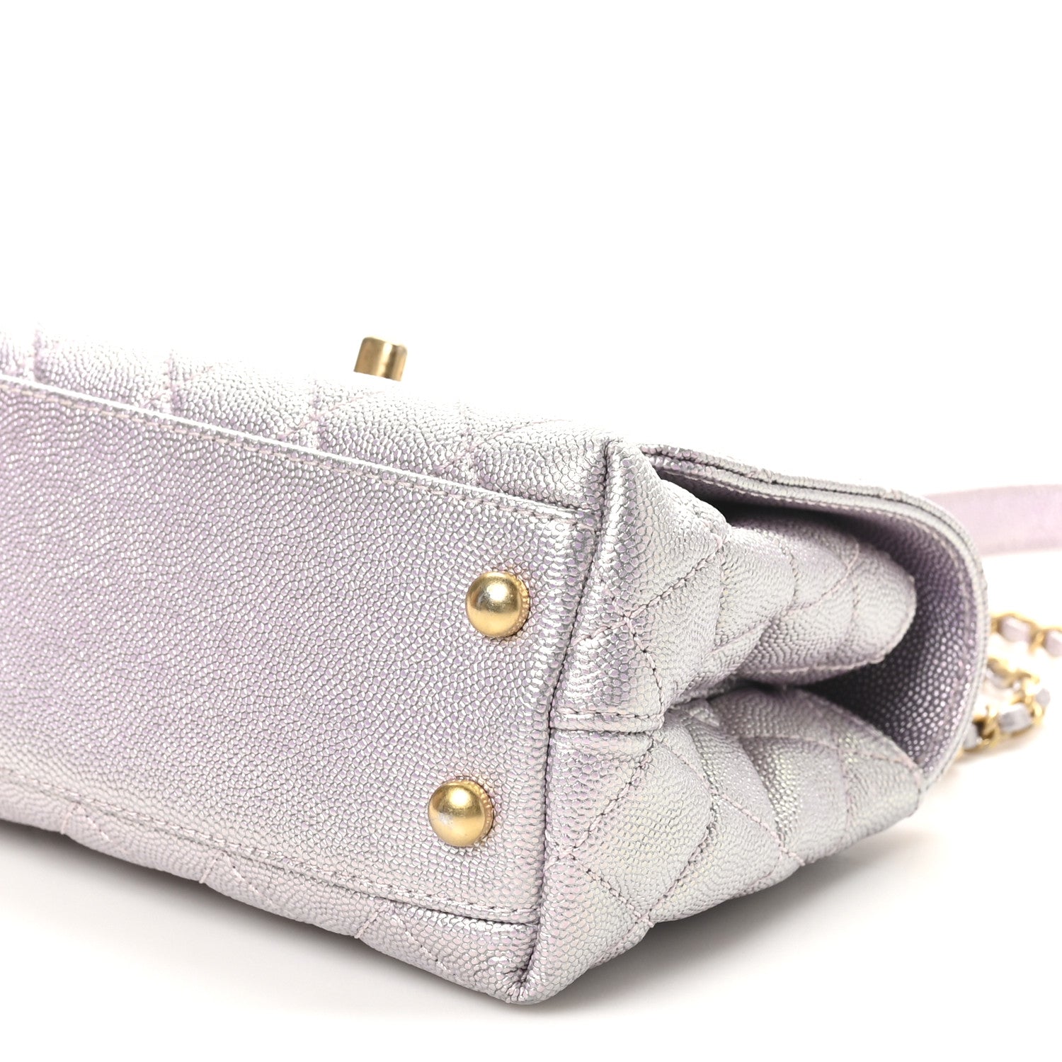 Chanel Iridescent Caviar Quilted Extra Mini Coco Handle Flap Light Pink 10 of 11