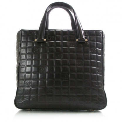 Chanel Leather Chocolate Bar Quilted Tote Black 1 of 10
