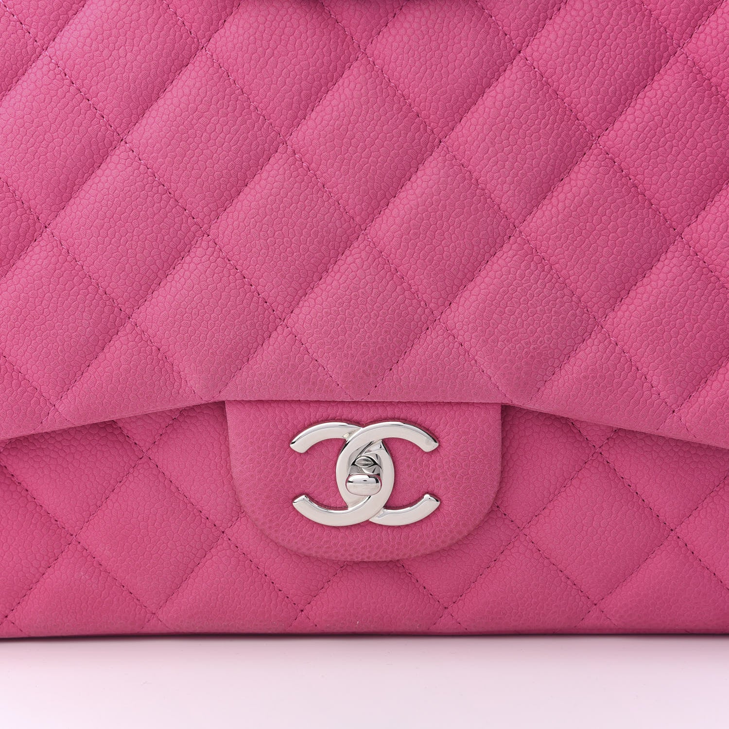 Chanel Iridescent Caviar Quilted Maxi Double Flap Hot Pink 9 of 9