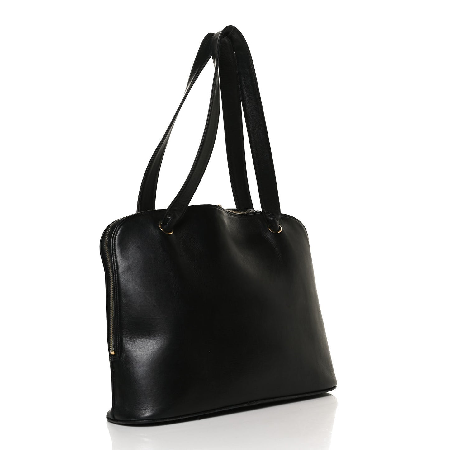 Lambskin CC Stitched Tote Black