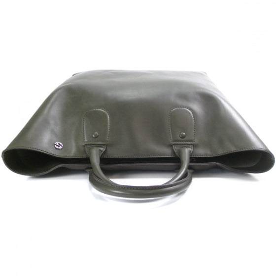 Leather Metal GG Tote Army Green