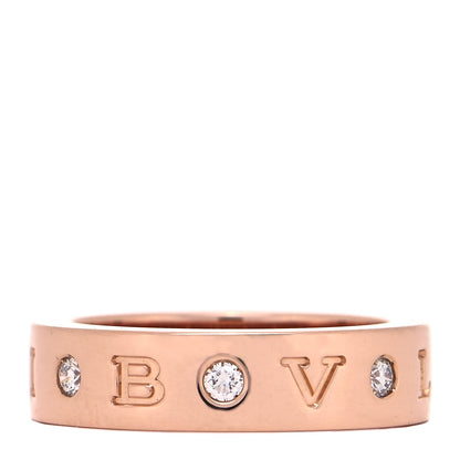 Bulgari 18K Rose Gold 7 Diamond B.Zero1 Essential Band Ring 51 5.75 1 of 5
