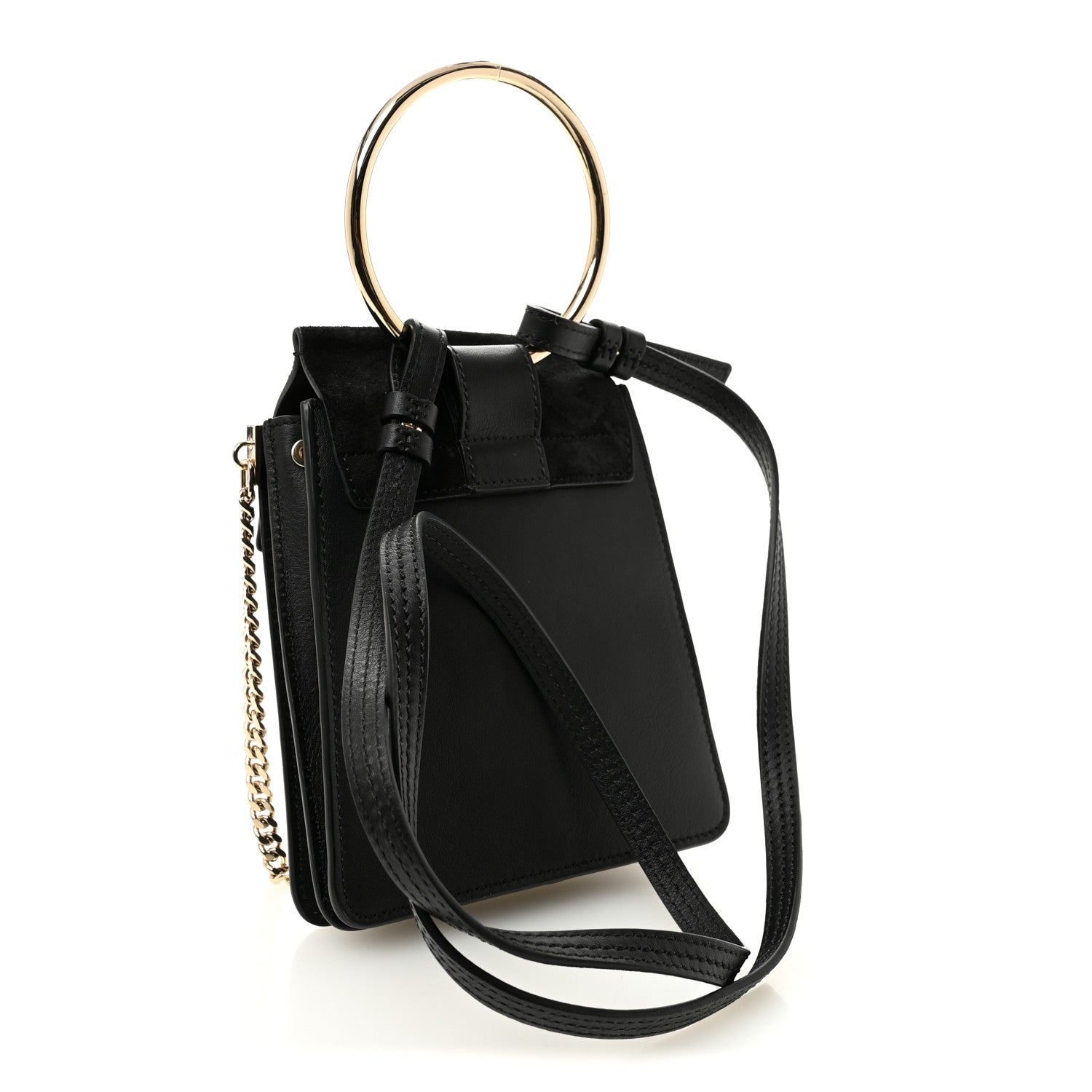 Chloe Suede Calfskin Mini Faye Bracelet Bag Black 3 of 10