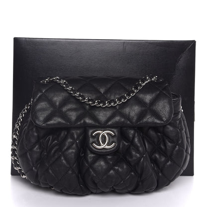 Chanel Washed Lambskin Quilted Medium Chain Around Messenger Black 6 of 8