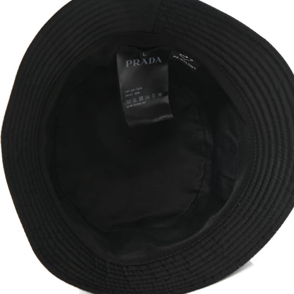 Prada Re-Nylon Metal Triangle Logo Mens Bucket Hat L Black 7 of 8