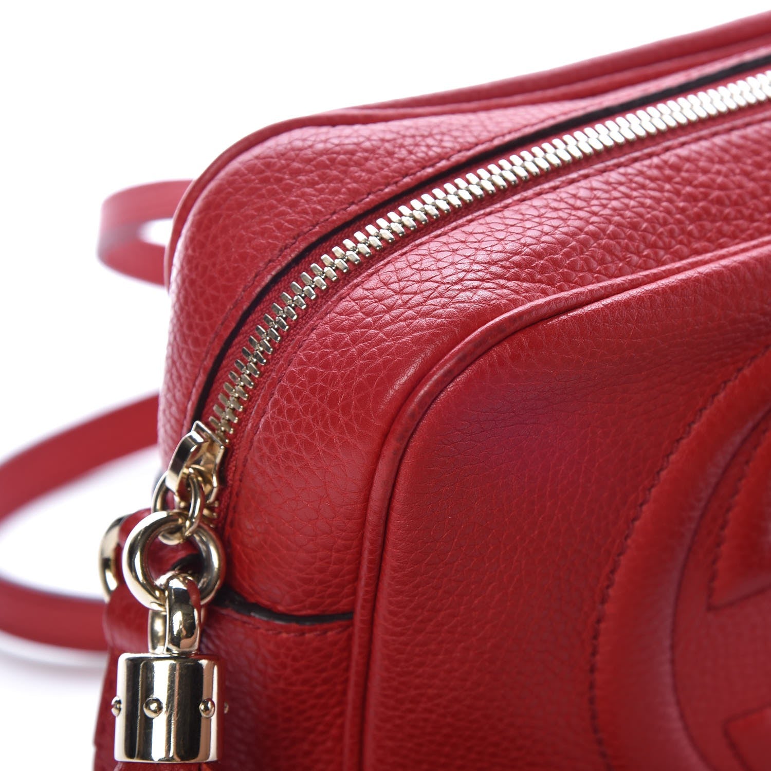 Gucci Pebbled Calfskin Small Soho Disco Bag Tabasco Red 12 of 16