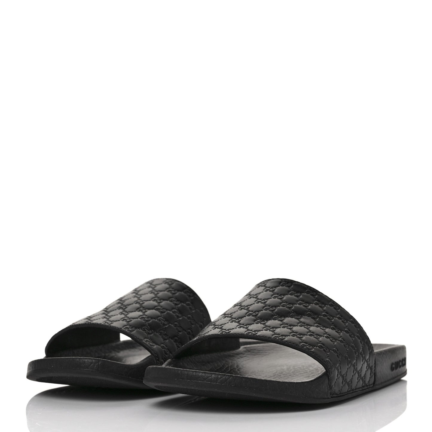 Microguccissima Slide Sandals 38 Black