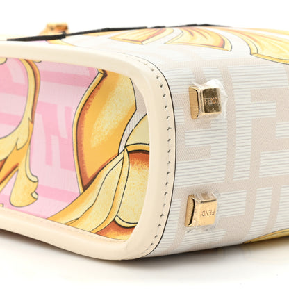 Fendi X VERSACE Calfskin Plexiglass Fendace FF Baroque Mini Fendi Sunshine Shopper Tote Gold Rosa White Ice Ciad 9 of 9