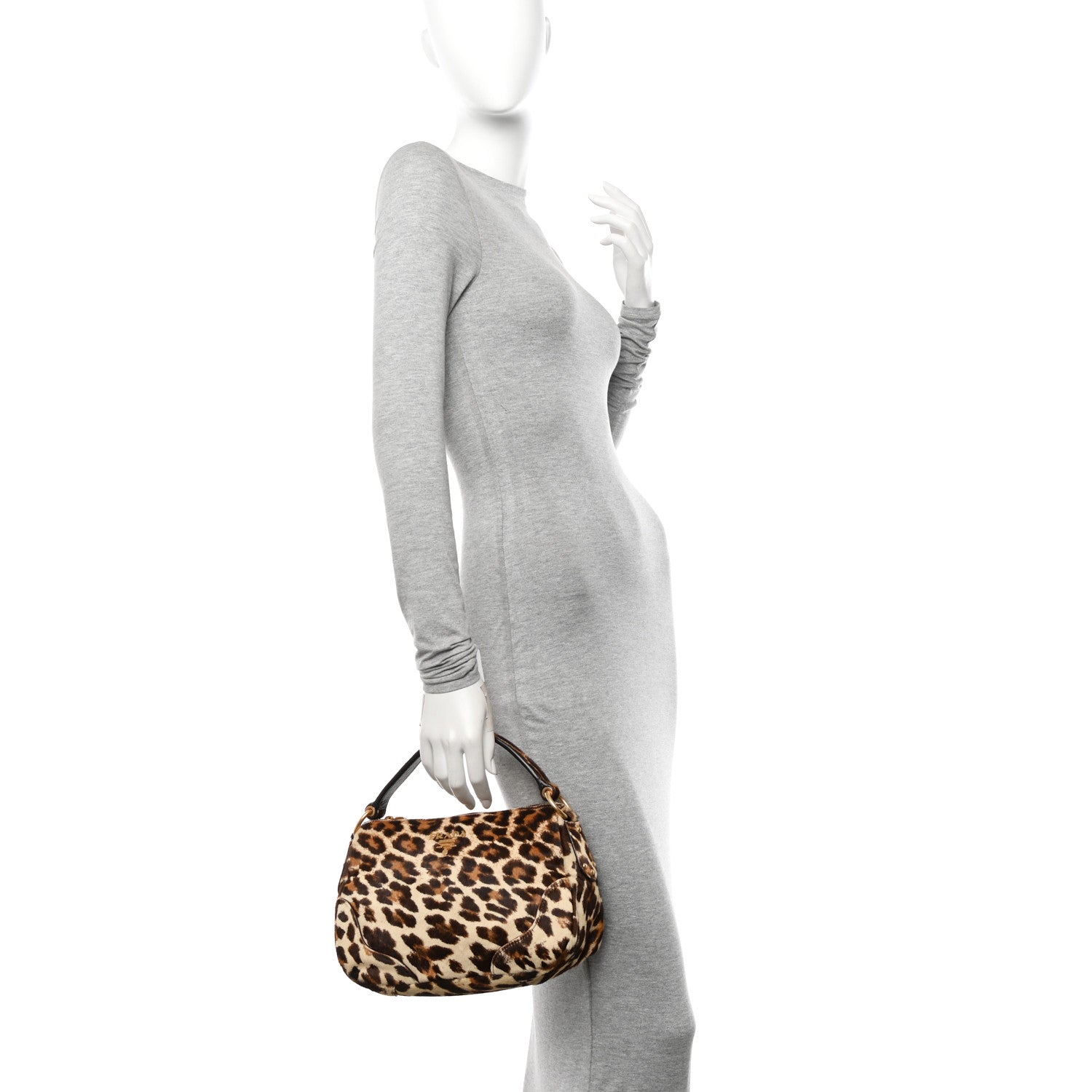 Prada Calf Hair Leopard Print Bag Avorio 2 of 13