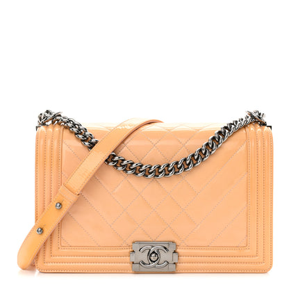 Chanel Patent Chevron Quilted New Medium Boy Flap Light Pink 1 of 14