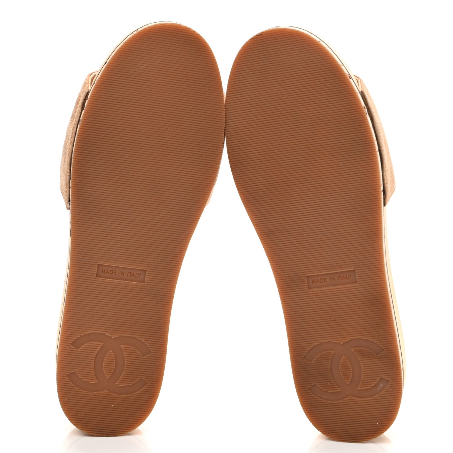 Chanel Suede Cork Mule Sandal 35 Beige Black 6 of 11