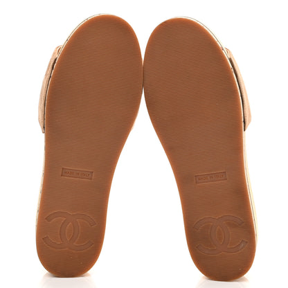 Chanel Suede Cork Mule Sandal 35 Beige Black 6 of 11