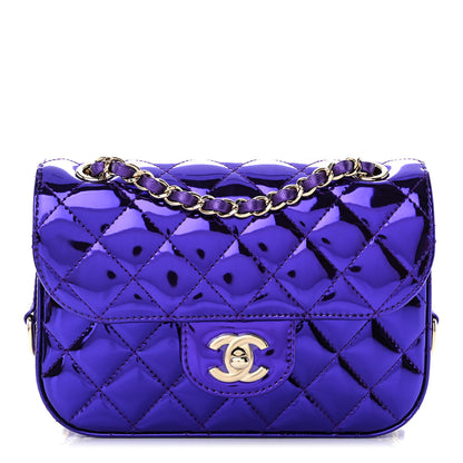 Chanel Mirror Calfskin Metallic Calfskin Quilted Hollywood Boulevard Mini Flap With Star Coin Purse Purple 3 of 11