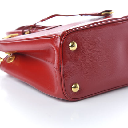 Prada Saffiano Vernice Small Galleria Double Zip Tote Rosso 7 of 10