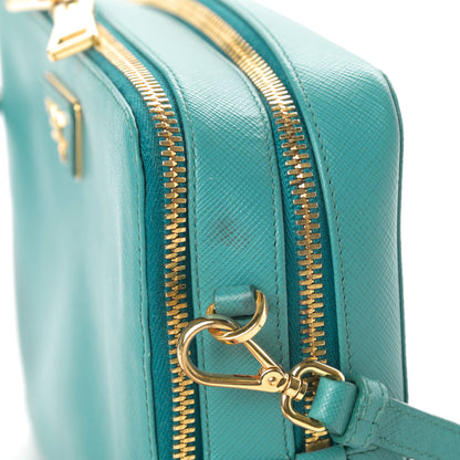 Prada Saffiano Double Zip Camera Bag Turchese 16 of 17